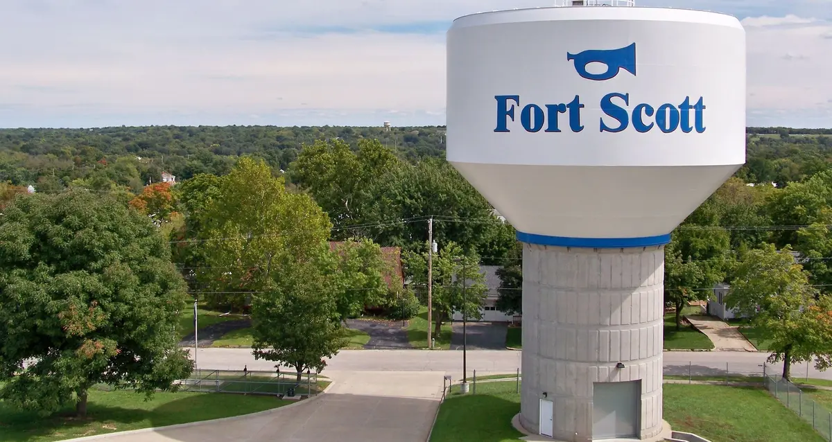 Fort Scott, Kansas water tower near Bourbon County Storage